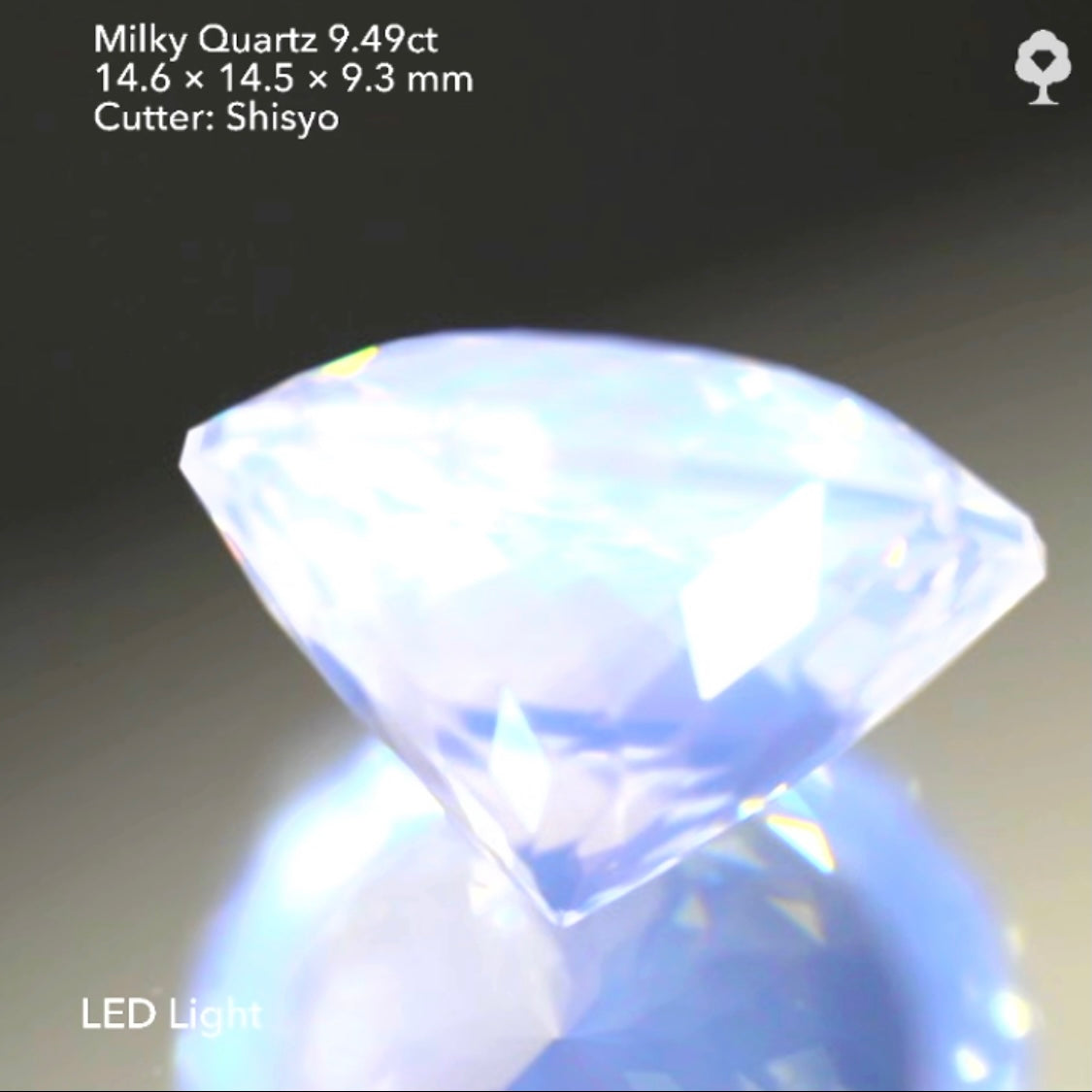 十六角形🌖お月様のような“いざよい”ミルキークォーツ 9.49ct 師匠作品👍GTJ名物【HPオークション】こちらはクーポンはごめんなさい🙏