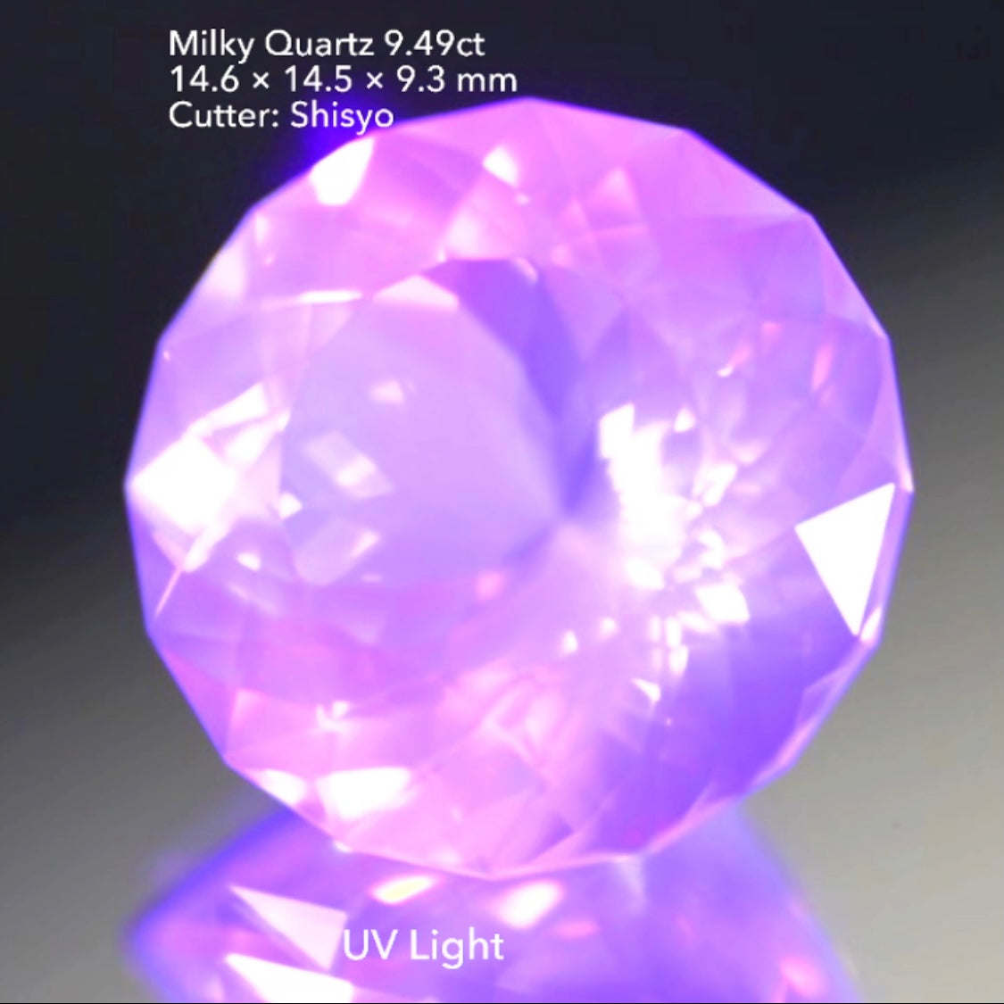 十六角形🌖お月様のような“いざよい”ミルキークォーツ 9.49ct 師匠作品👍GTJ名物【HPオークション】こちらはクーポンはごめんなさい🙏