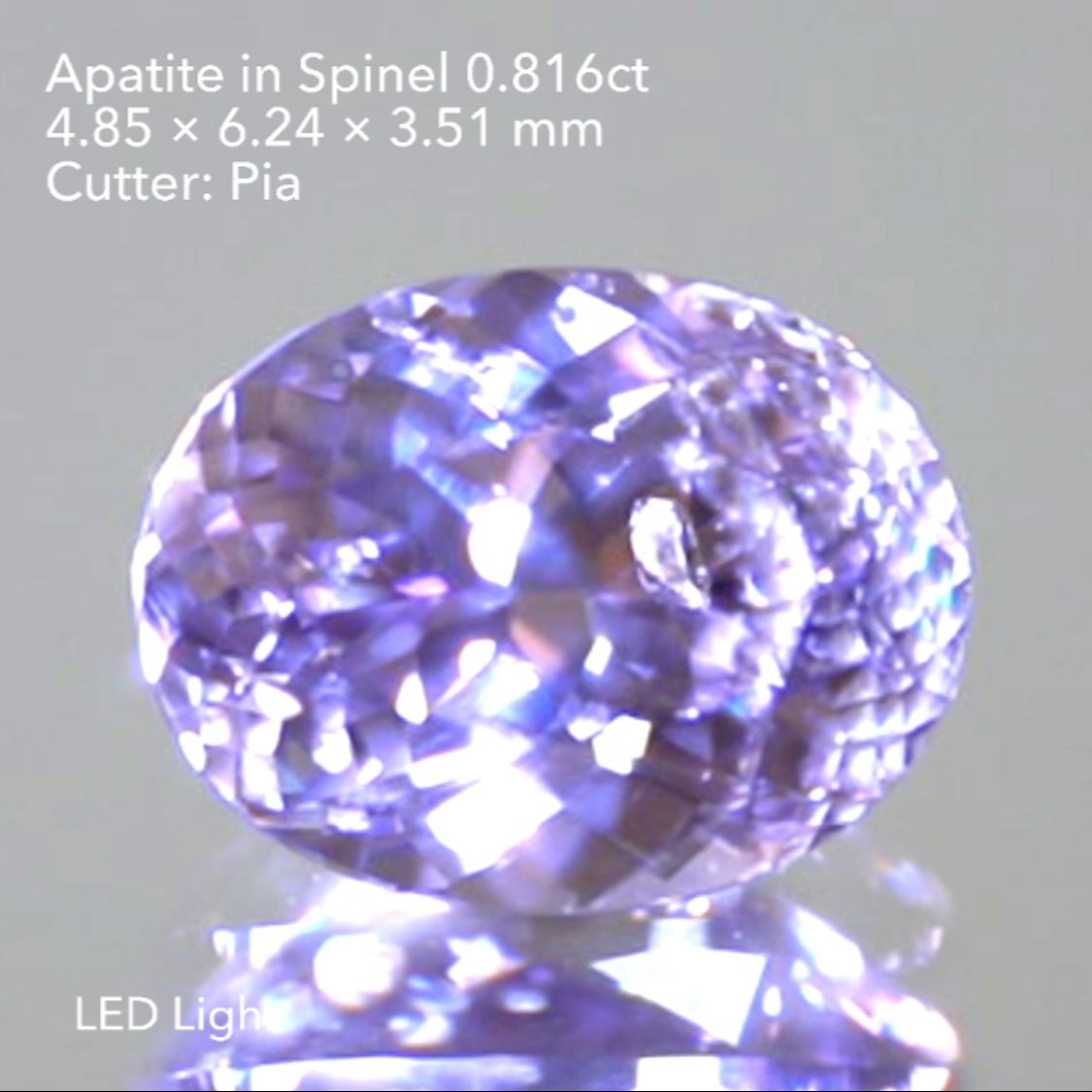 【SOLD OUT】カットもインクルもキラッキラ✨アパタイトinスピネル0.816ct💎ピアッちゃん作品