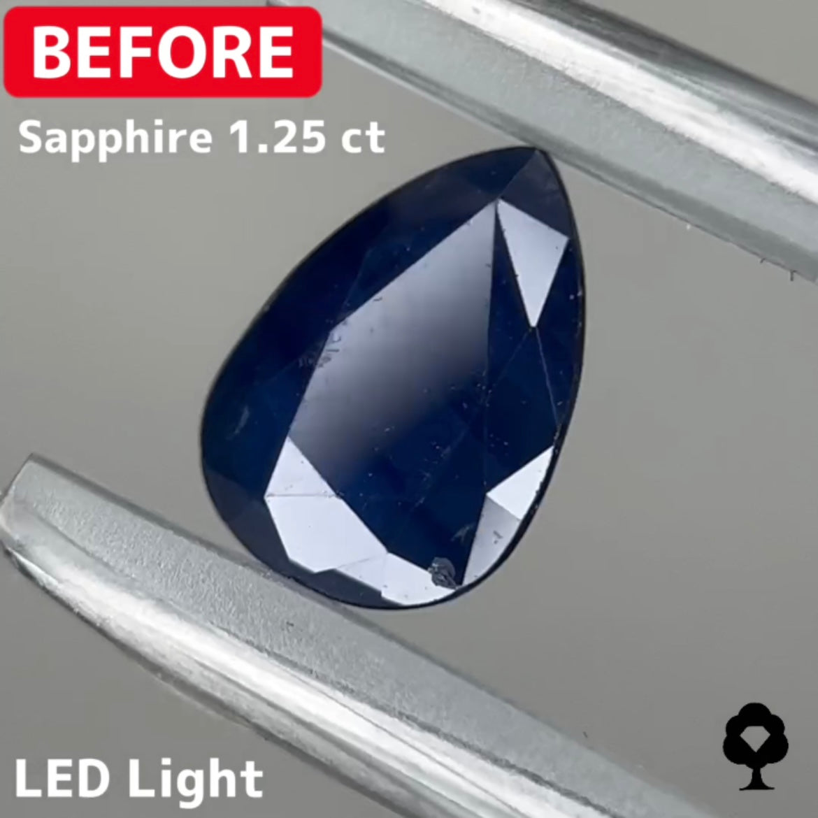 【BeforeAfterギャンブル企画2🦐】カットがモヤモヤするBefore宝石が生まれ変わる‼️サファイア Before 1.25ct
