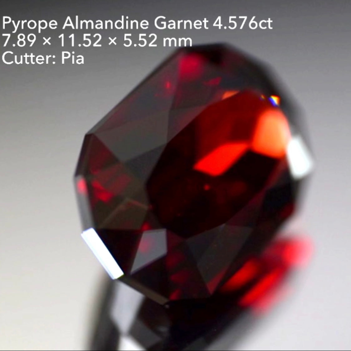 濃厚レッド✨大粒パイロープアルマンディンガーネット4.576ct💎ピアッちゃん作品