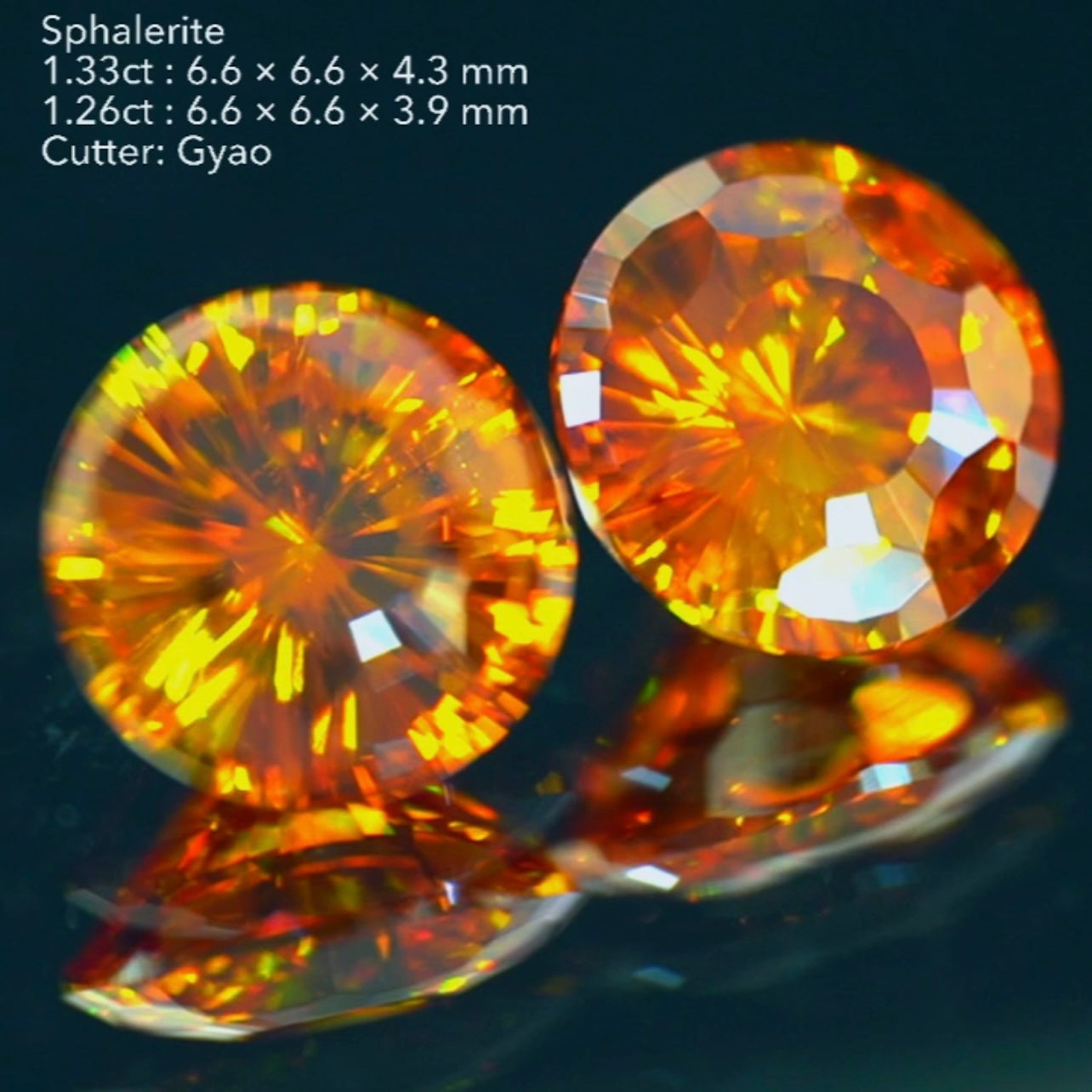 奇跡のペア🎁✨スファレライト1.33ct & 1.26ct✨コインカットの進化版👍ゲオちゃん作品