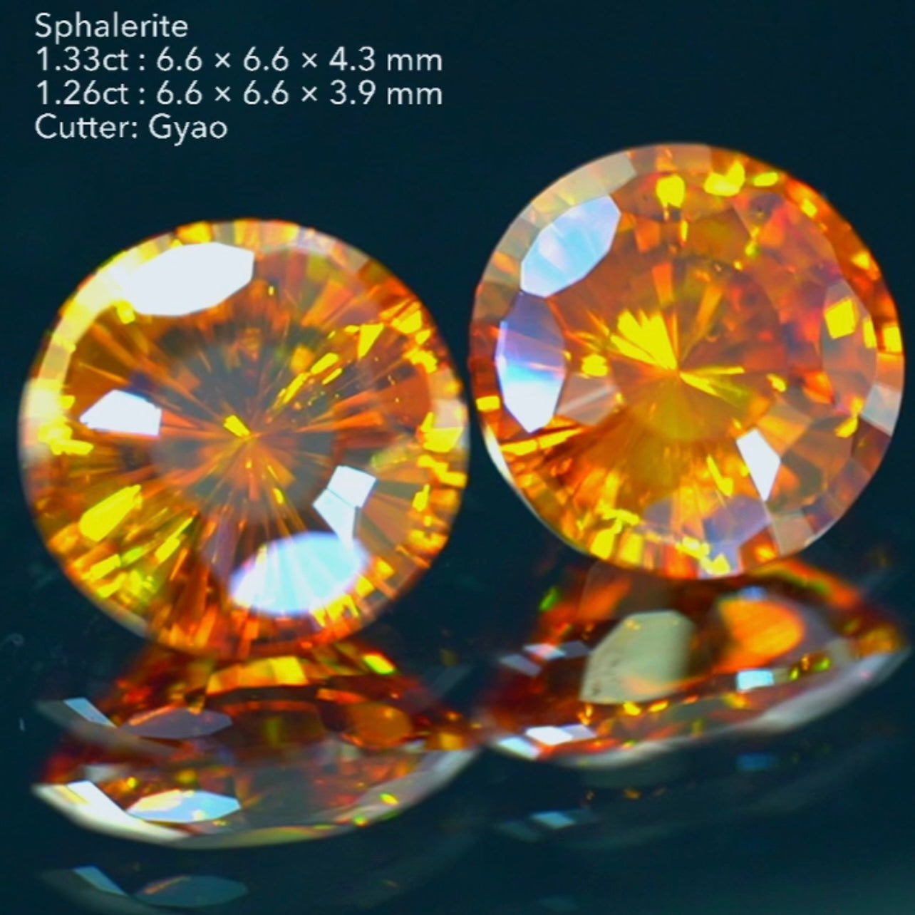 奇跡のペア🎁✨スファレライト1.33ct & 1.26ct✨コインカットの進化版👍ゲオちゃん作品