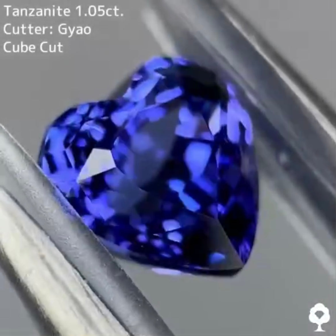お手本のような美シェイプの美色ハート★タンザナイト 1.05ct ゲオちゃん【Cube cut】
