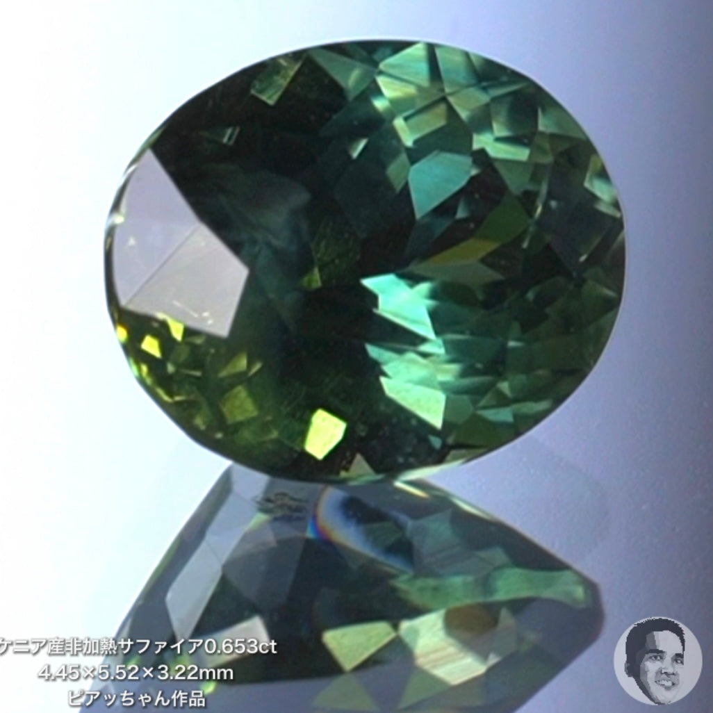 第2スタジオからご紹介✌️ケニア産非加熱サファイア0.653ct💎ピアッちゃん作品