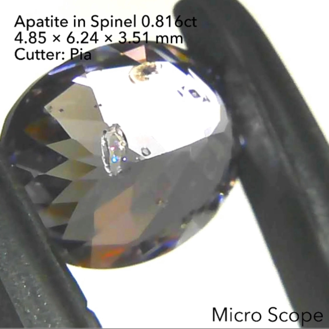 【SOLD OUT】カットもインクルもキラッキラ✨アパタイトinスピネル0.816ct💎ピアッちゃん作品