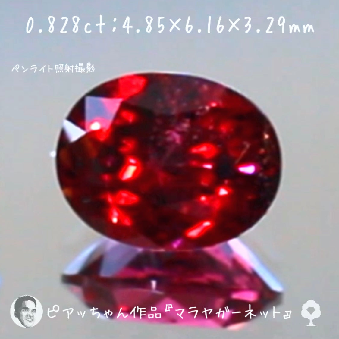 美色マラヤガーネット『激レア“赤系”version』0.828ct✨ピアッちゃん作品