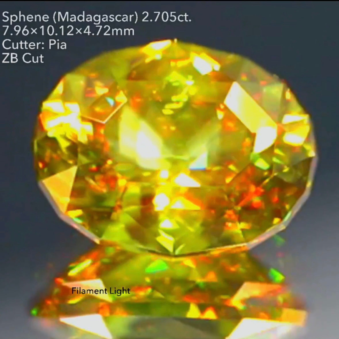 マダガスカル産スフェーン 2.705ct ZBカット ピアッちゃん作品