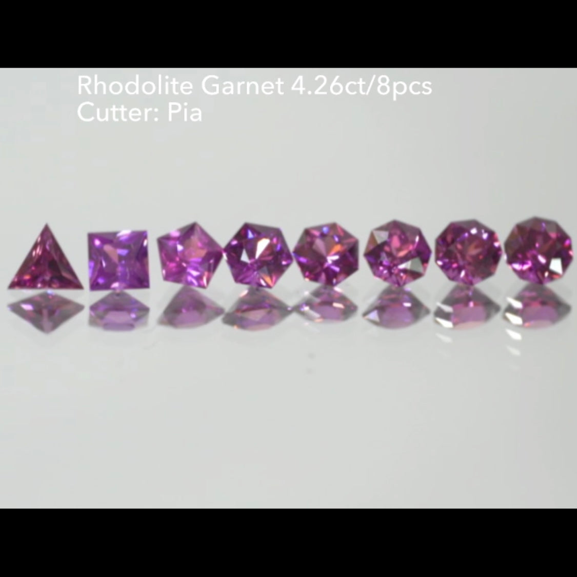 【SOLD OUT】特別出品✨ロードライトガーネット3〜10角形の『多角形セット』8個で4.26ct💎ピアッちゃん作品👍