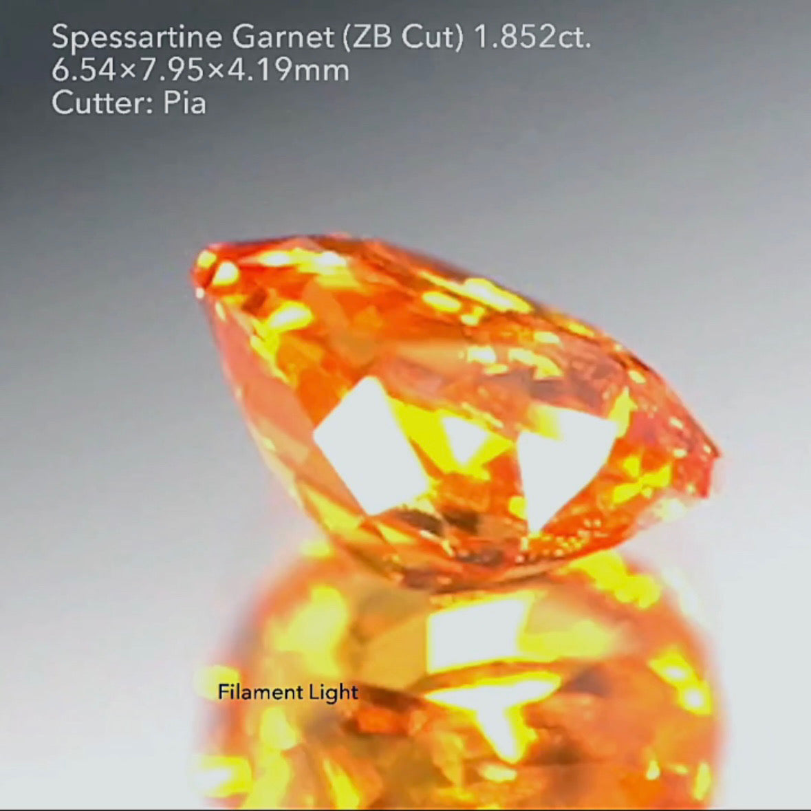 暗みナシ!鮮やかなマンダリンカラー🍊スペサタイトガーネット 1.852ct ZBカット ピアッちゃん作品
