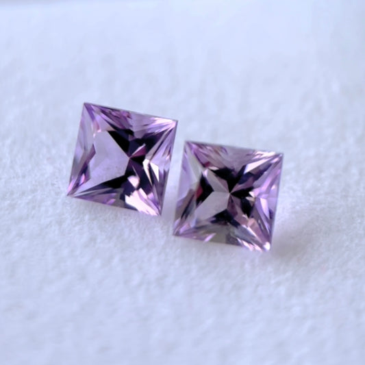 【セット10】藤色とプリンセスカットの融合👏アメジスト2個セット計0.99ct💎💎