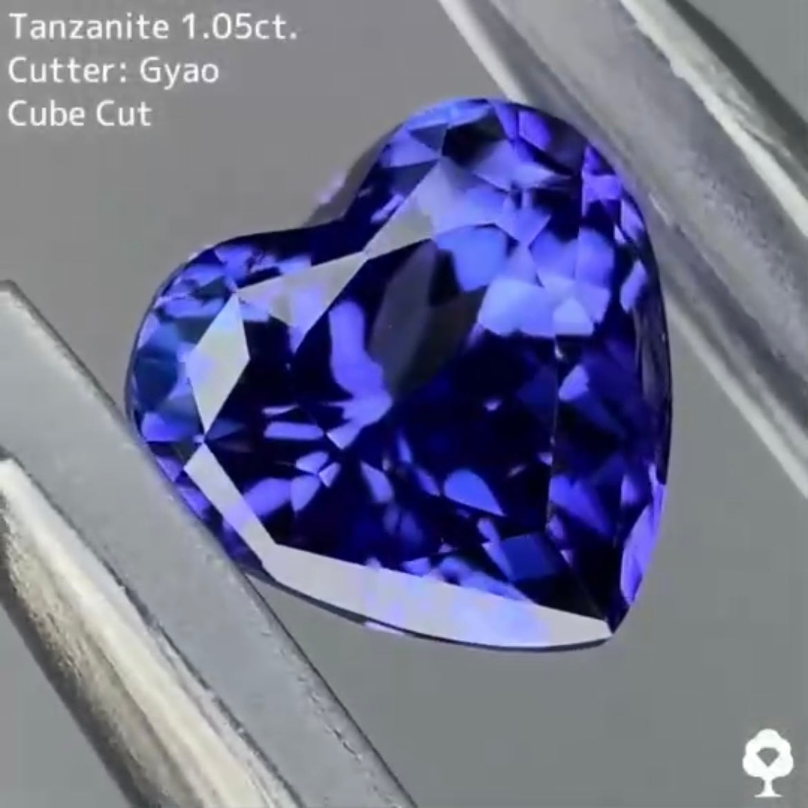 お手本のような美シェイプの美色ハート★タンザナイト 1.05ct ゲオちゃん【Cube cut】