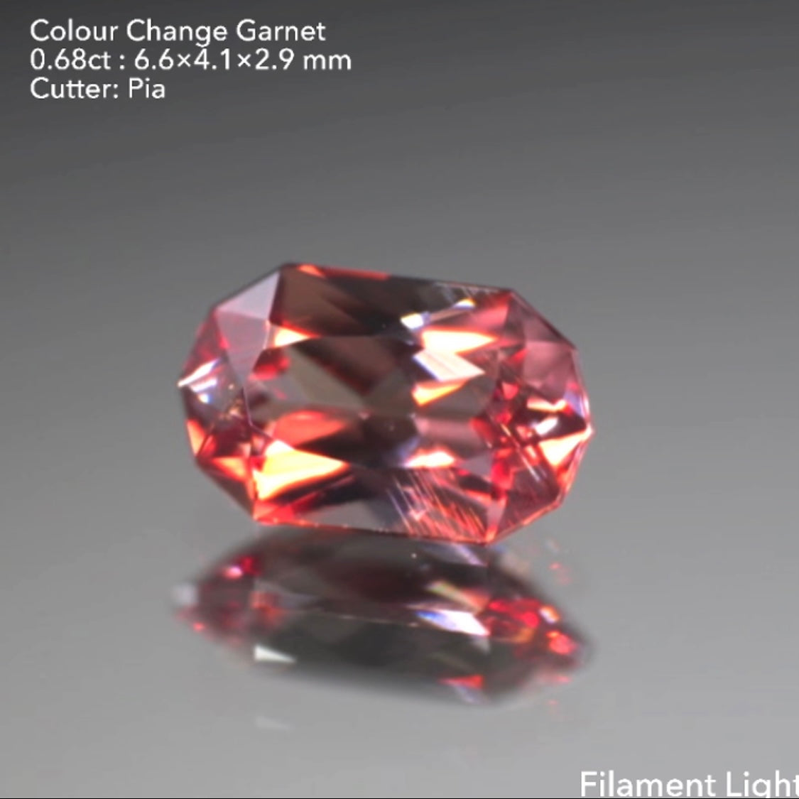 カプセルっぽい10角形✨カラーチェンジガーネット0.68ct💎ピアッちゃん作品