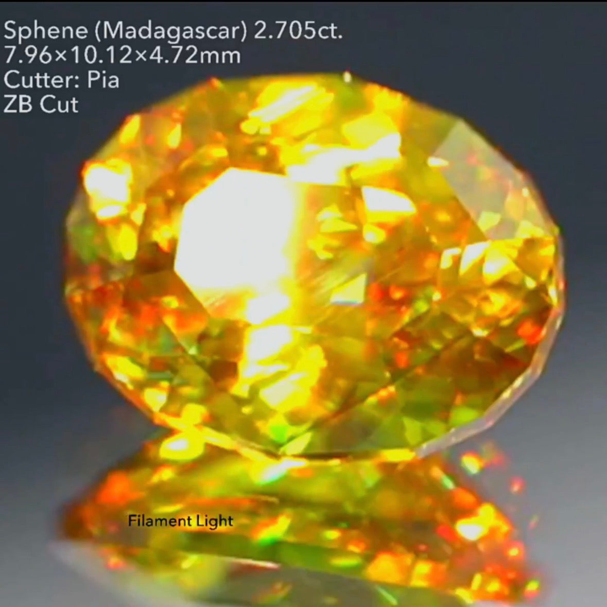 マダガスカル産スフェーン 2.705ct ZBカット ピアッちゃん作品