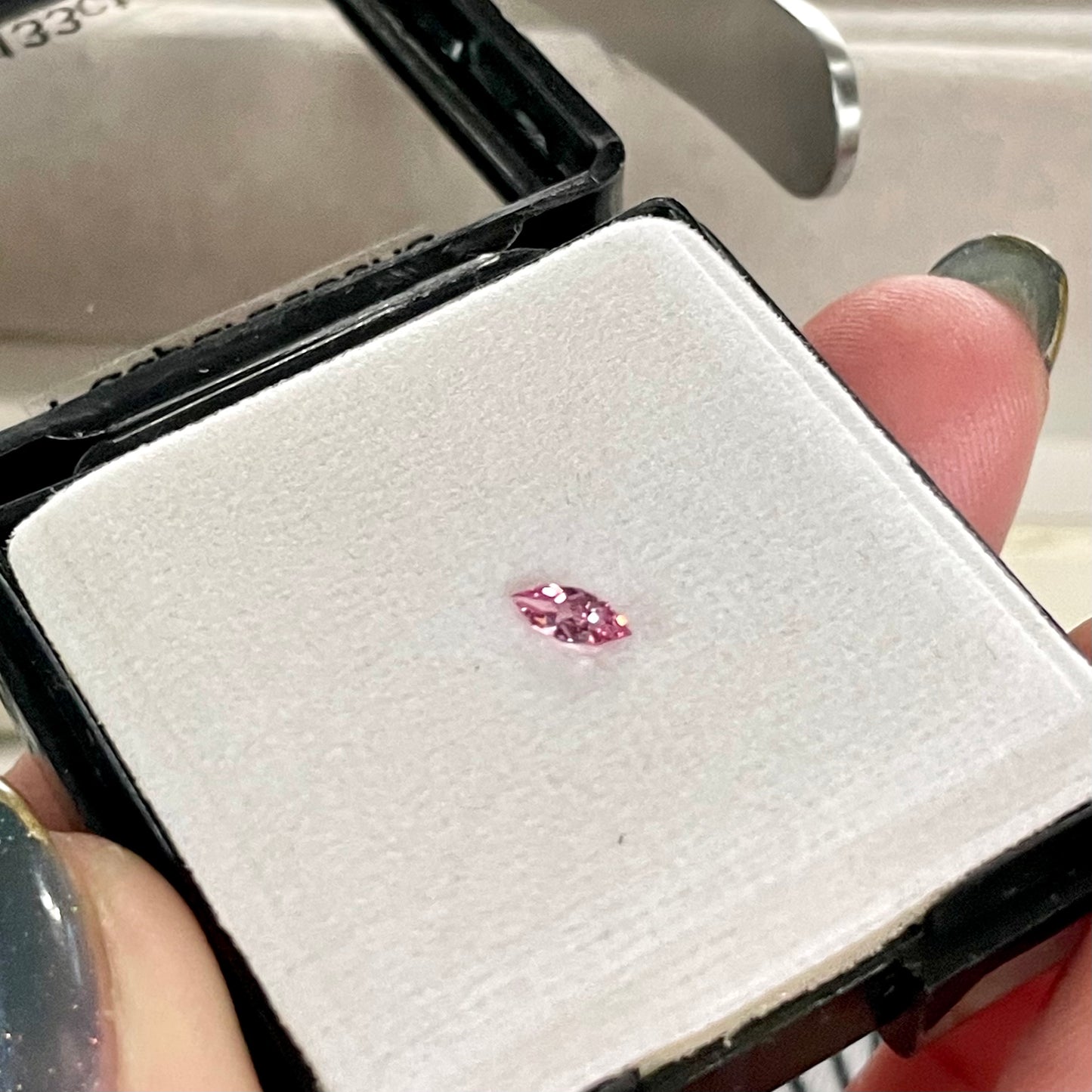 可憐なマーキスに花蓮なピンク🪷✨パパラチァサファイア0.133ct ピアッちゃん作品