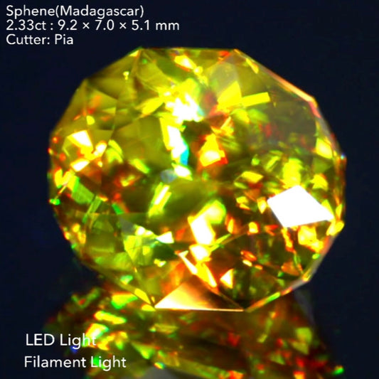 抜群のプロポーションのファンシーオーバル🌈マダガスカル産スフェーン2.33ct✨ピアッちゃん作品💎