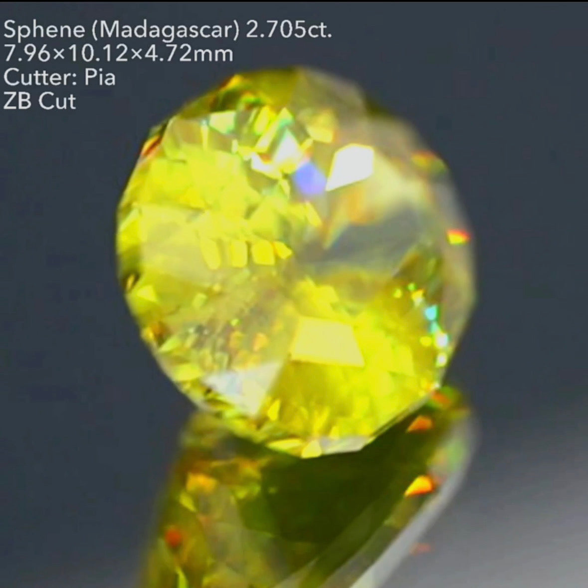 マダガスカル産スフェーン 2.705ct ZBカット ピアッちゃん作品