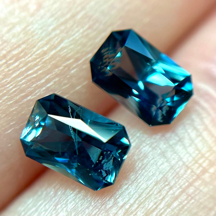 💖 「オクタゴン」ロンドンブルートパーズセット計1.91ct💙ピアッちゃん作品✨