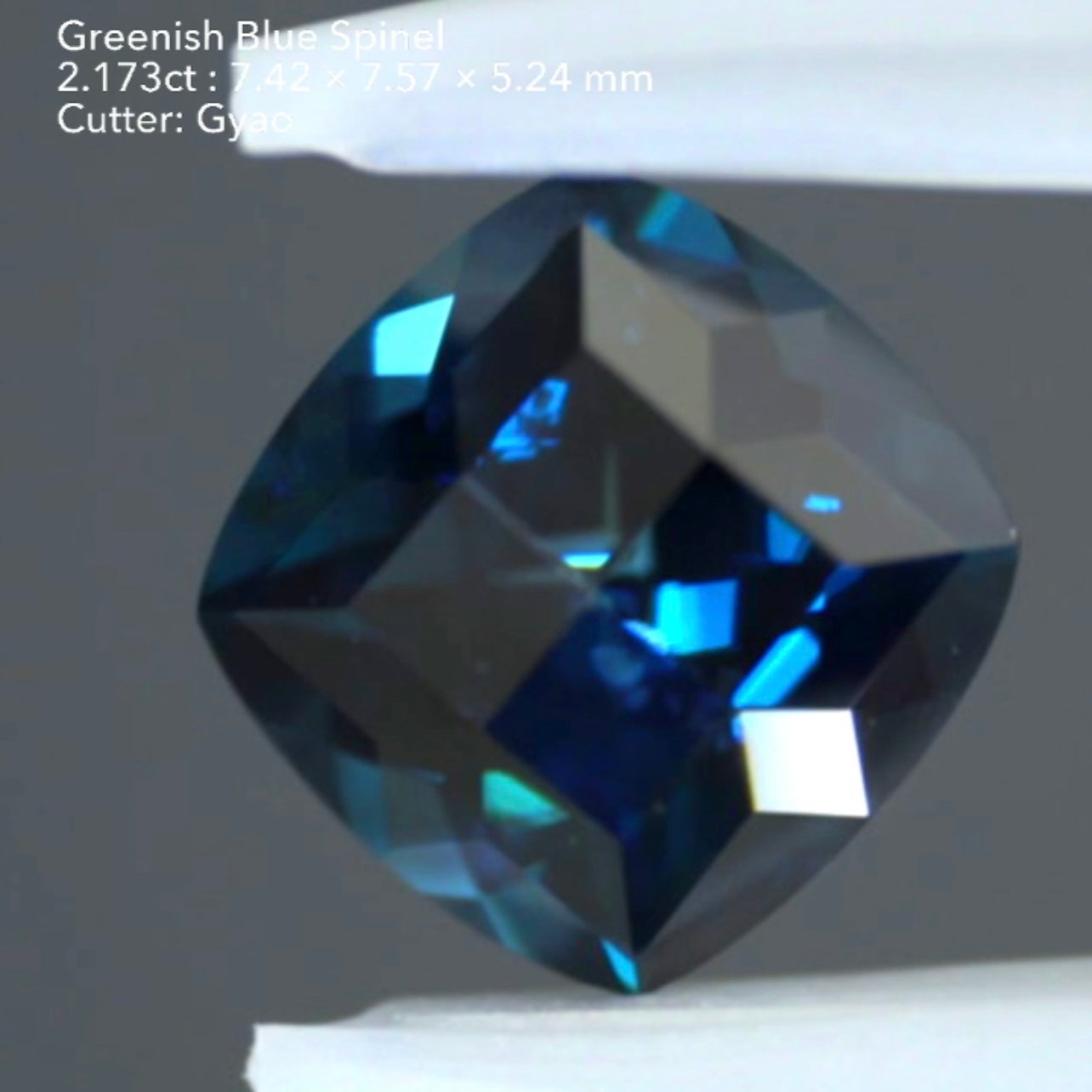 【SOLD OUT】新カットのキューブ作品💎美色グリニッシュブルースピネル2.173ct✨ゲオちゃん作品🎁✨こちらはお問合せ一番乗り特価でご紹介です♪