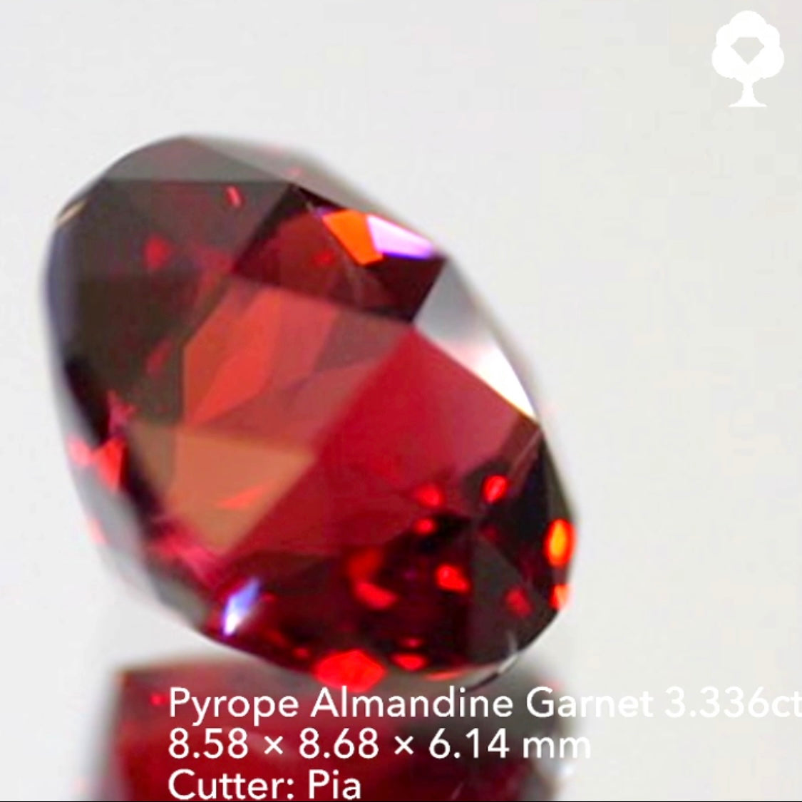 大粒ローズカットで煌めく美色ローズレッドレッド🔮ロードライトガーネット(パイロープアルマンディン)3.336ct💎ピアッちゃん作品