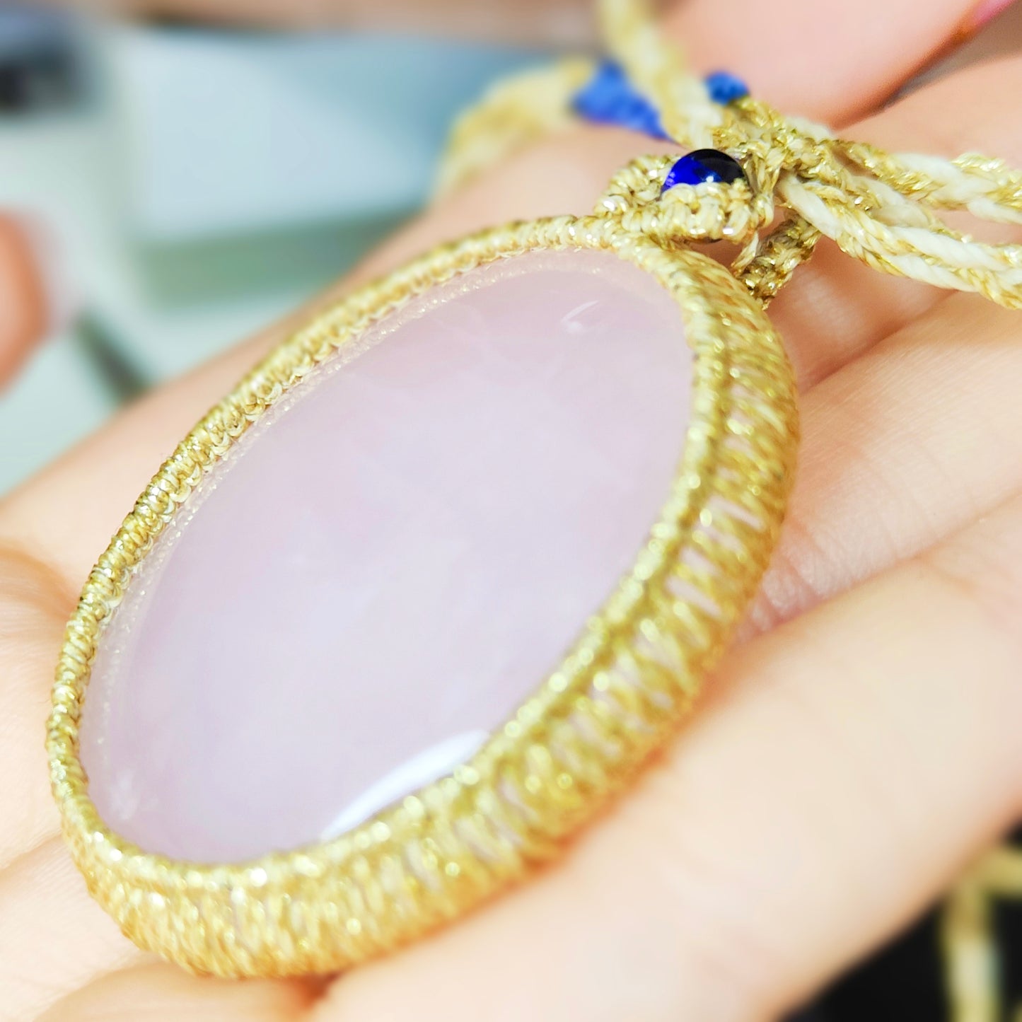 【watariさんマクラメ作品 ⑧】ローズクォーツ75.82ct