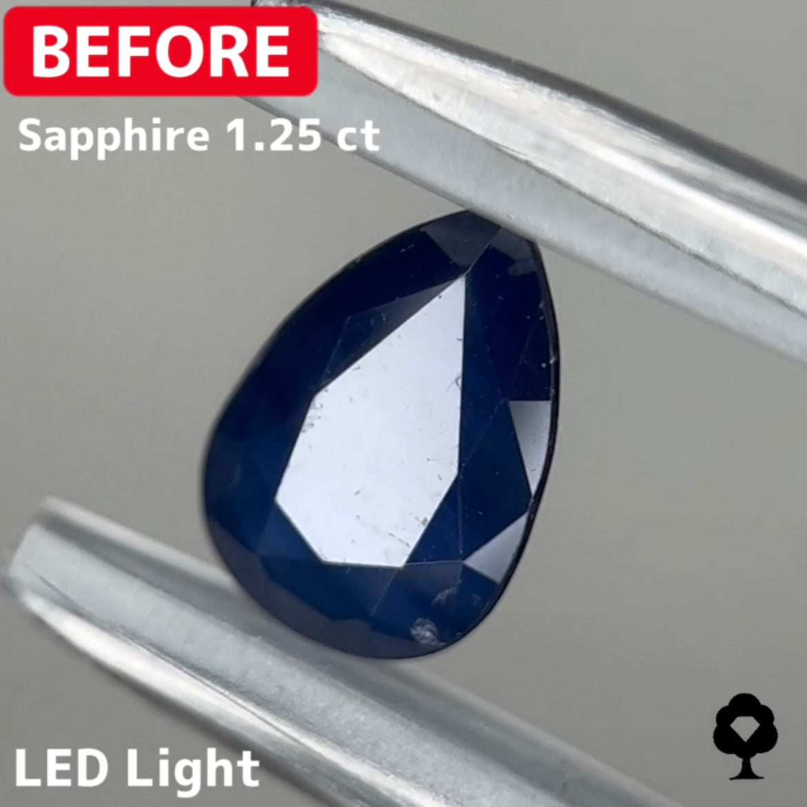 【BeforeAfterギャンブル企画2🦐】カットがモヤモヤするBefore宝石が生まれ変わる‼️サファイア Before 1.25ct