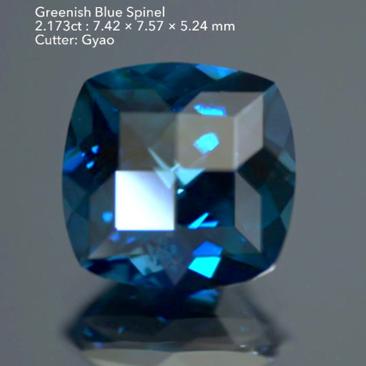 【SOLD OUT】新カットのキューブ作品💎美色グリニッシュブルースピネル2.173ct✨ゲオちゃん作品🎁✨こちらはお問合せ一番乗り特価でご紹介です♪
