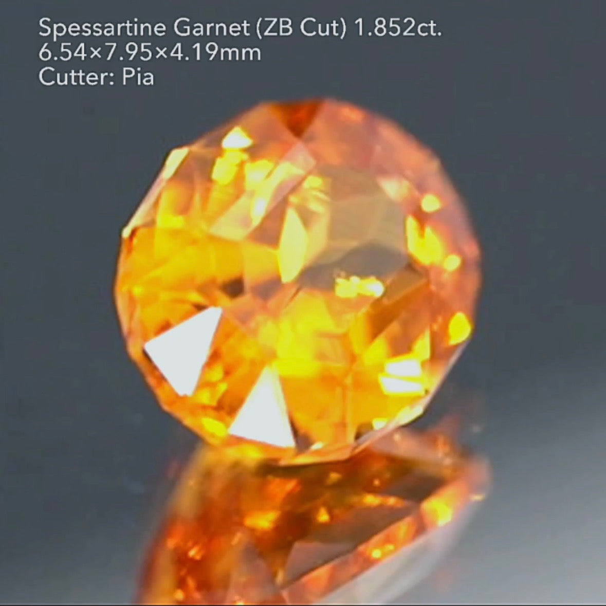 暗みナシ!鮮やかなマンダリンカラー🍊スペサタイトガーネット 1.852ct ZBカット ピアッちゃん作品