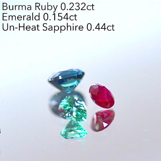 💖 GW特別特価セット🎶ルビーエメサファイアの『RGBセット』計0.826ct 💎ピアッちゃん作品【5/1YouTubeライブご紹介作品】