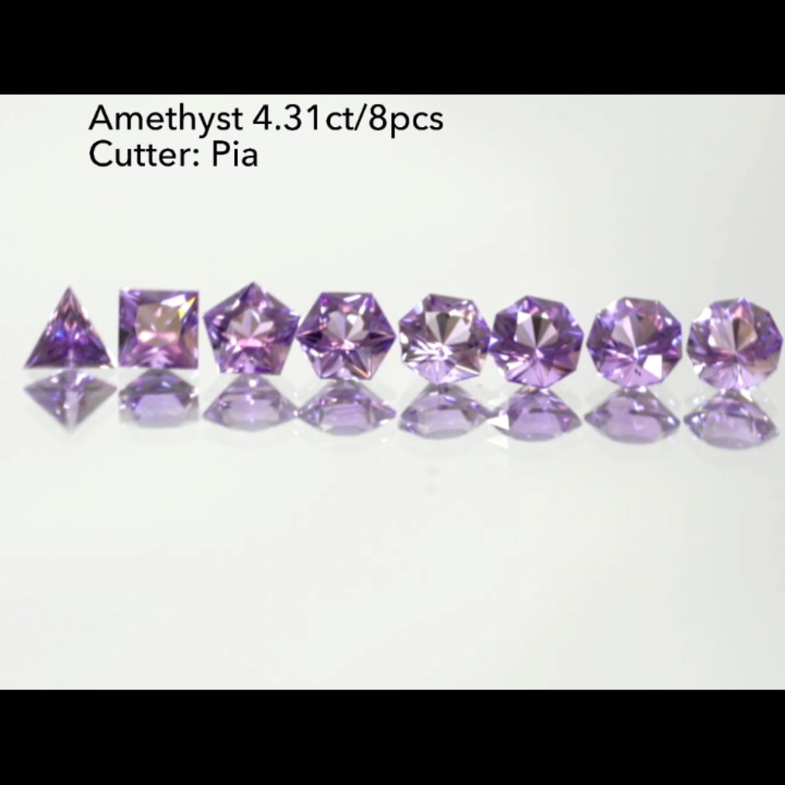 特別出品✨アメジスト3〜10角形の『多角形セット』8個で4.31ct💎ピアッちゃん作品👍 ブラックフライデー特価でご紹介です♪