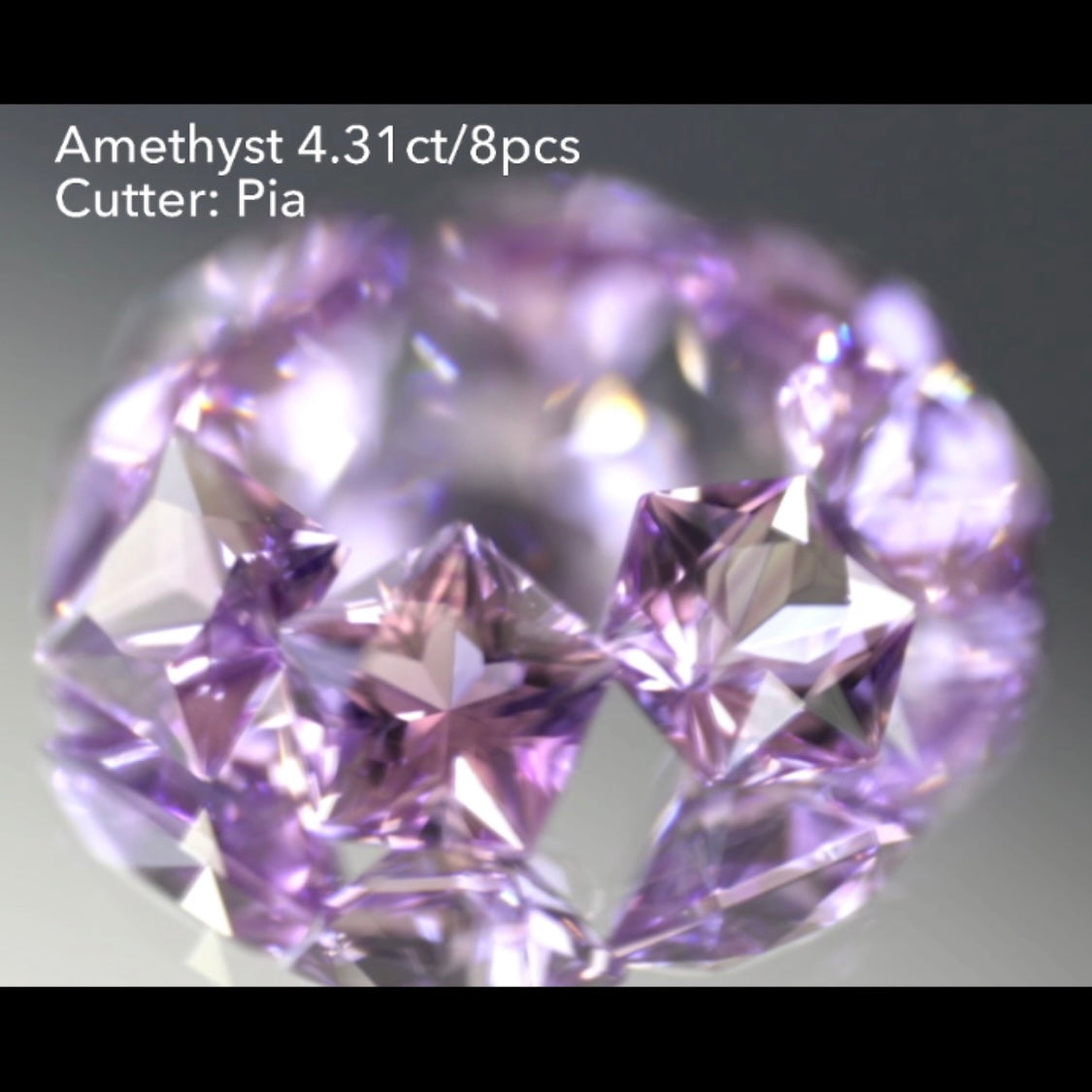 特別出品✨アメジスト3〜10角形の『多角形セット』8個で4.31ct💎ピアッちゃん作品👍 ブラックフライデー特価でご紹介です♪