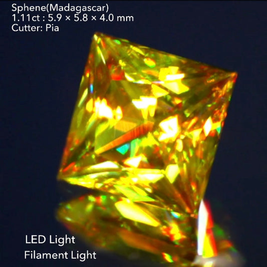 美カット“プリンセス”🌈マダガスカル産スフェーン1.11ct✨ピアッちゃん作品💎