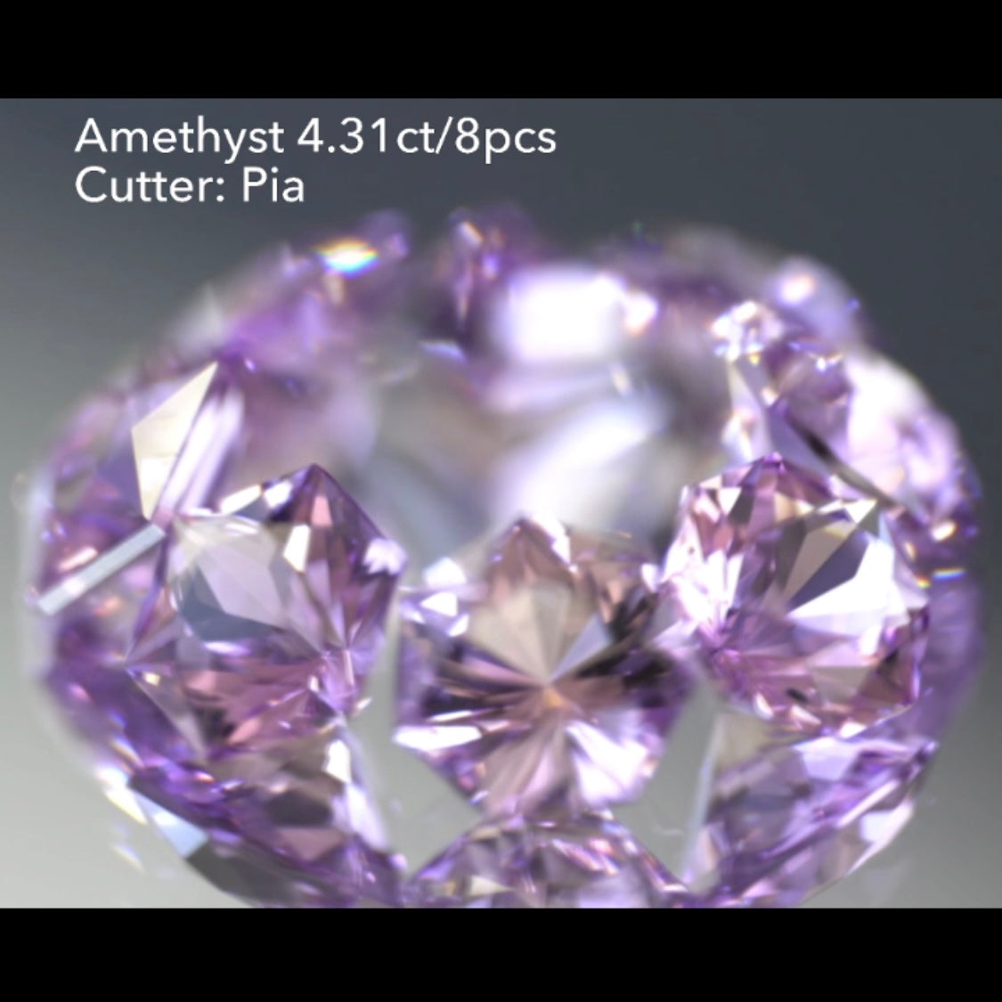 特別出品✨アメジスト3〜10角形の『多角形セット』8個で4.31ct💎ピアッちゃん作品👍 ブラックフライデー特価でご紹介です♪