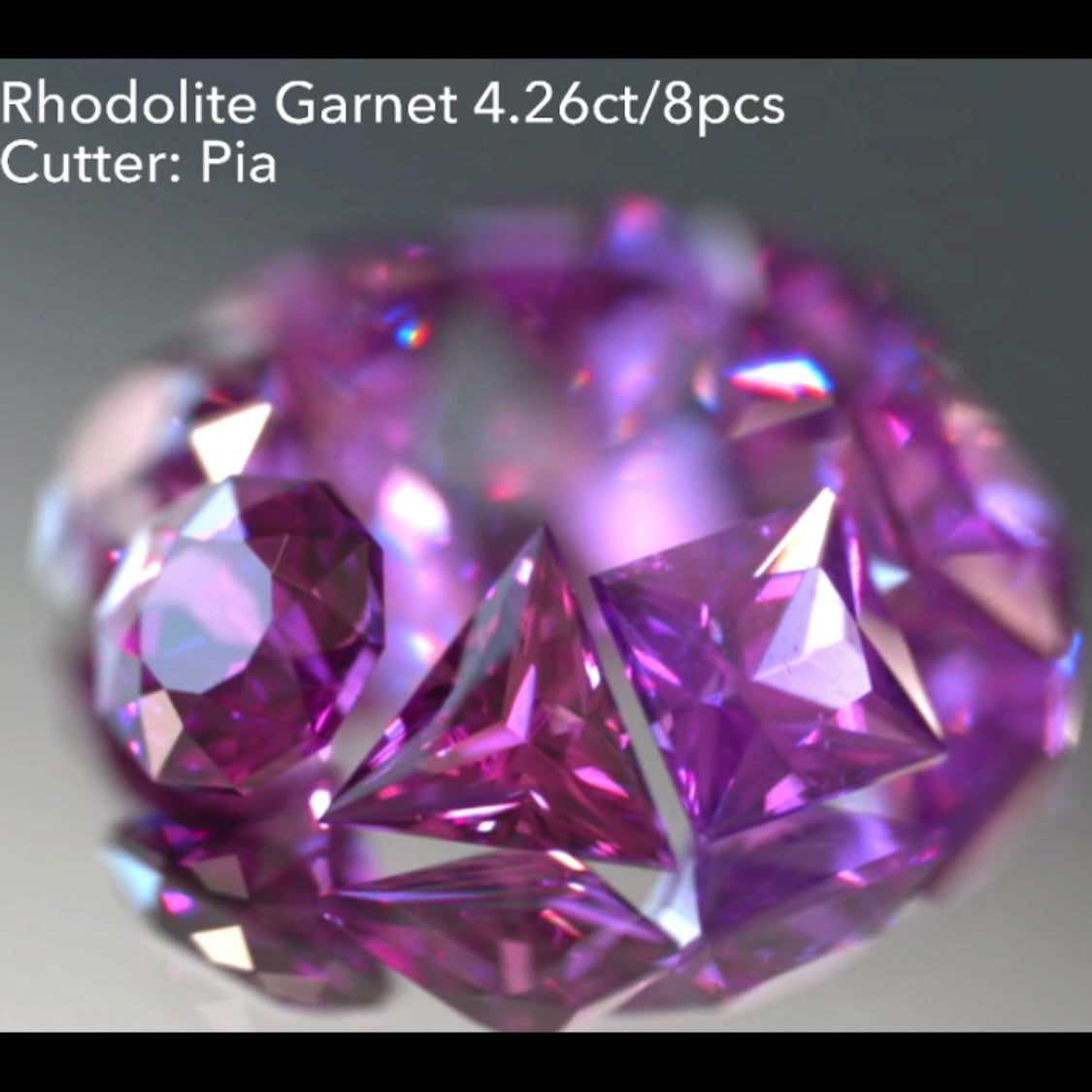 【SOLD OUT】特別出品✨ロードライトガーネット3〜10角形の『多角形セット』8個で4.26ct💎ピアッちゃん作品👍