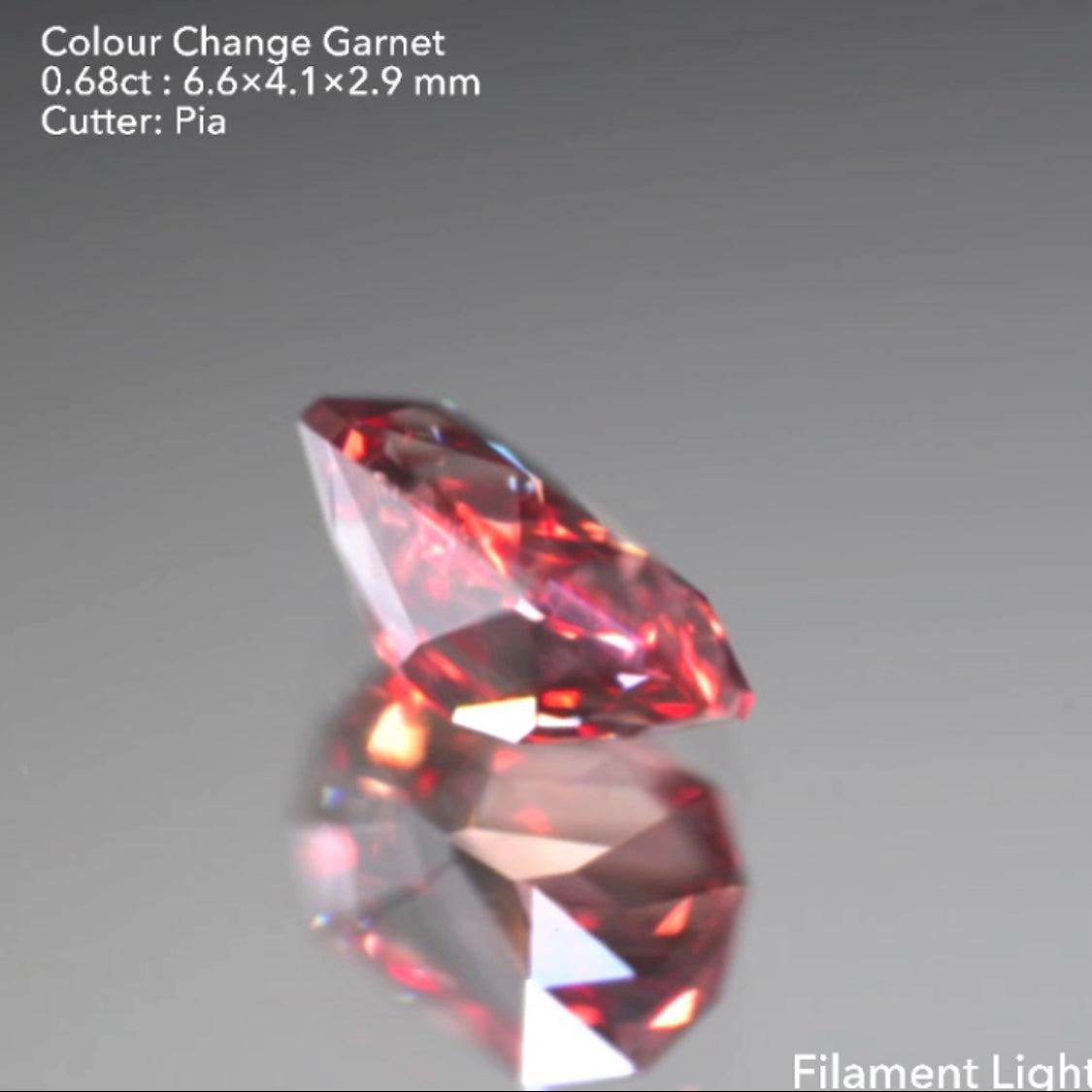 カプセルっぽい10角形✨カラーチェンジガーネット0.68ct💎ピアッちゃん作品