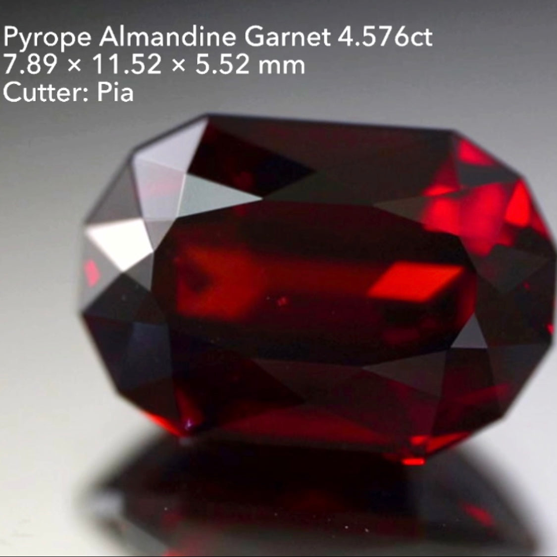 濃厚レッド✨大粒パイロープアルマンディンガーネット4.576ct💎ピアッちゃん作品