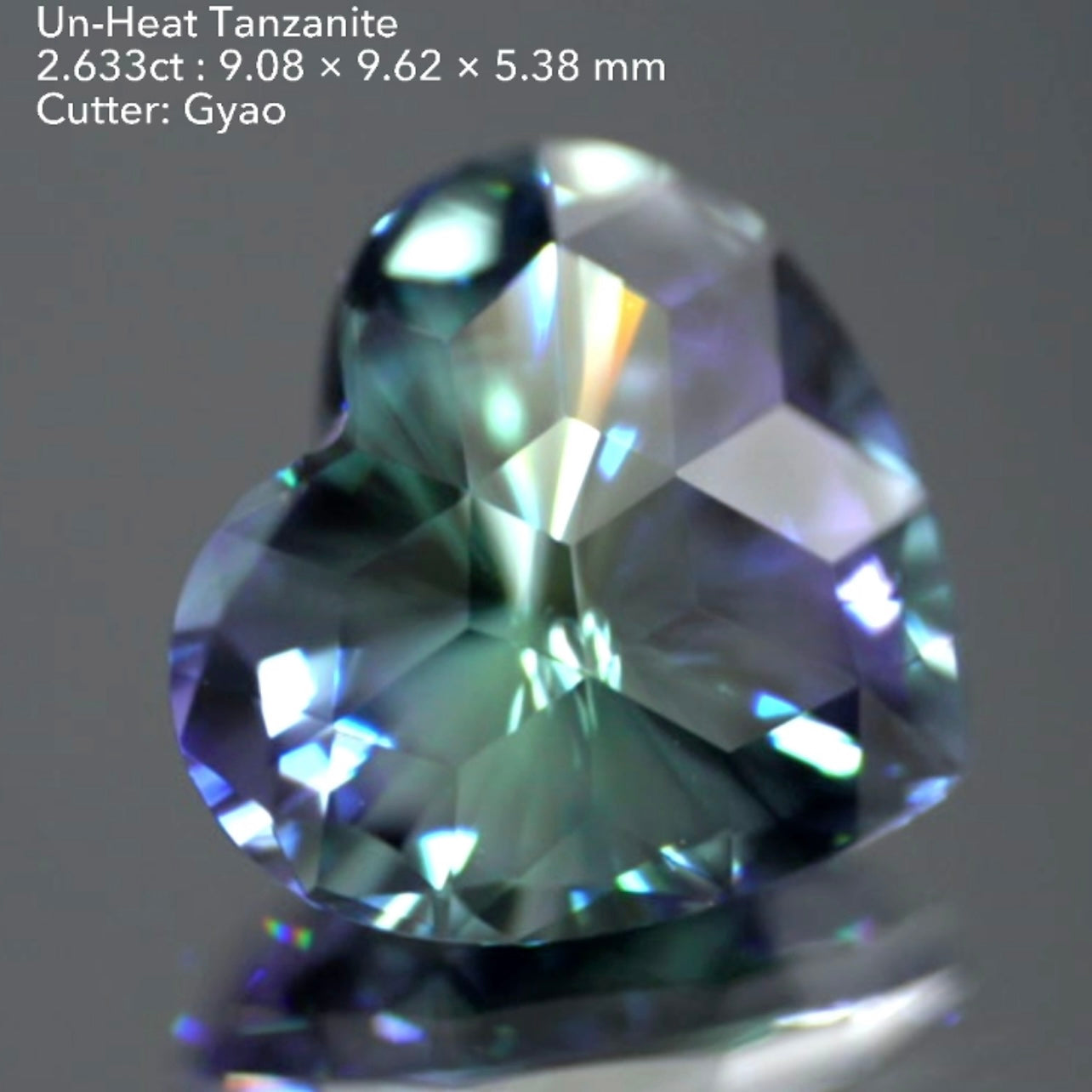 【SOLD OUT】ハートにキューブカットを施した世界に一つの美色非加熱タンザナイト(ゾイサイト)2.633ct💎ゲオちゃん作品🌈こちらはお問合せ一番乗り特価でご紹介です♪