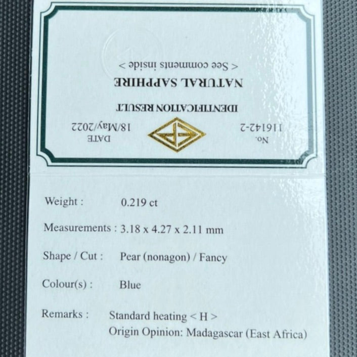 爽やかさも感じたいブルー💙コーンフラワーブルー系サファイア0.216ct ピアッちゃん作品