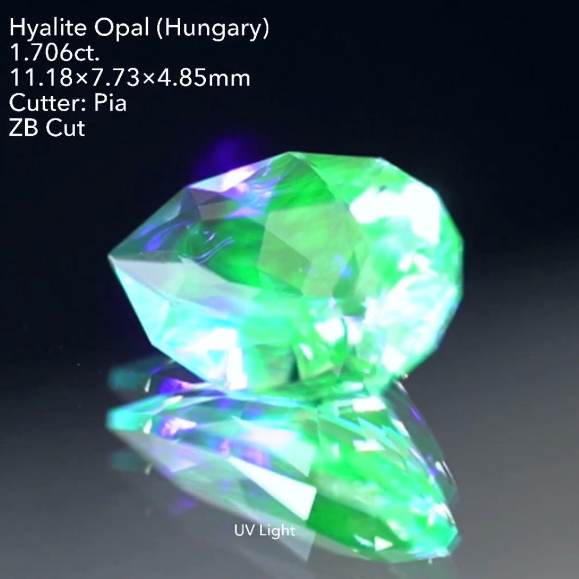 ペアシェイプZBカット★1.5ctアップの大粒!ハンガリー産ハイアライトオパール 1.706ct ★