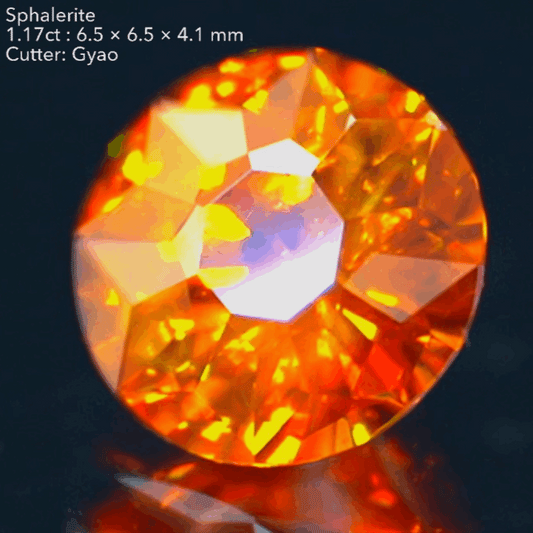 両面変則キューブ仕上げ🎁✨スファレライト1.17ct✨タンジェリンオレンジカラーも魅力的👍ゲオちゃん作品