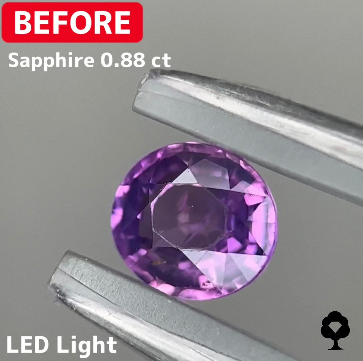 5ZBご利用価格【BeforeAfterギャンブル企画2】カットがモヤモヤするBefore宝石が生まれ変わる‼️サファイア Before 0.88ct.