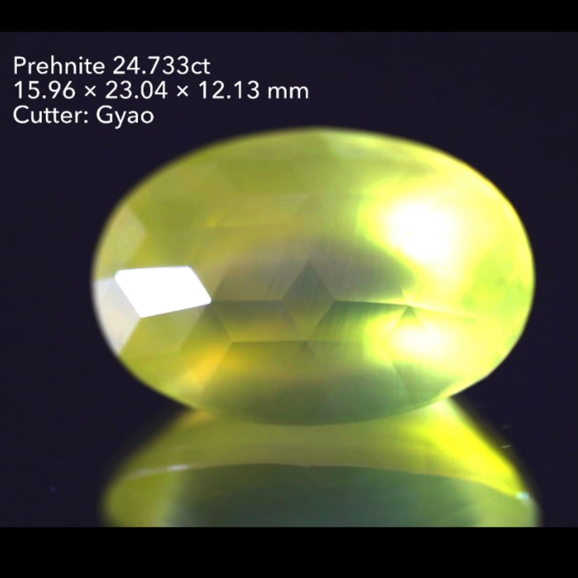 【SOLD OUT】傑作👏両面キューブの大粒イエロープレナイト24.733ct💎ゲオちゃん作品