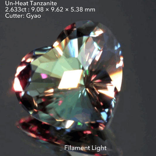 【SOLD OUT】ハートにキューブカットを施した世界に一つの美色非加熱タンザナイト(ゾイサイト)2.633ct💎ゲオちゃん作品🌈こちらはお問合せ一番乗り特価でご紹介です♪