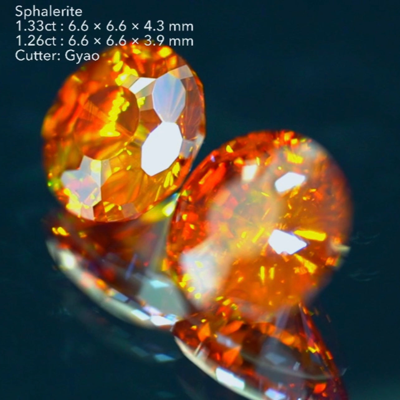 奇跡のペア🎁✨スファレライト1.33ct & 1.26ct✨コインカットの進化版👍ゲオちゃん作品