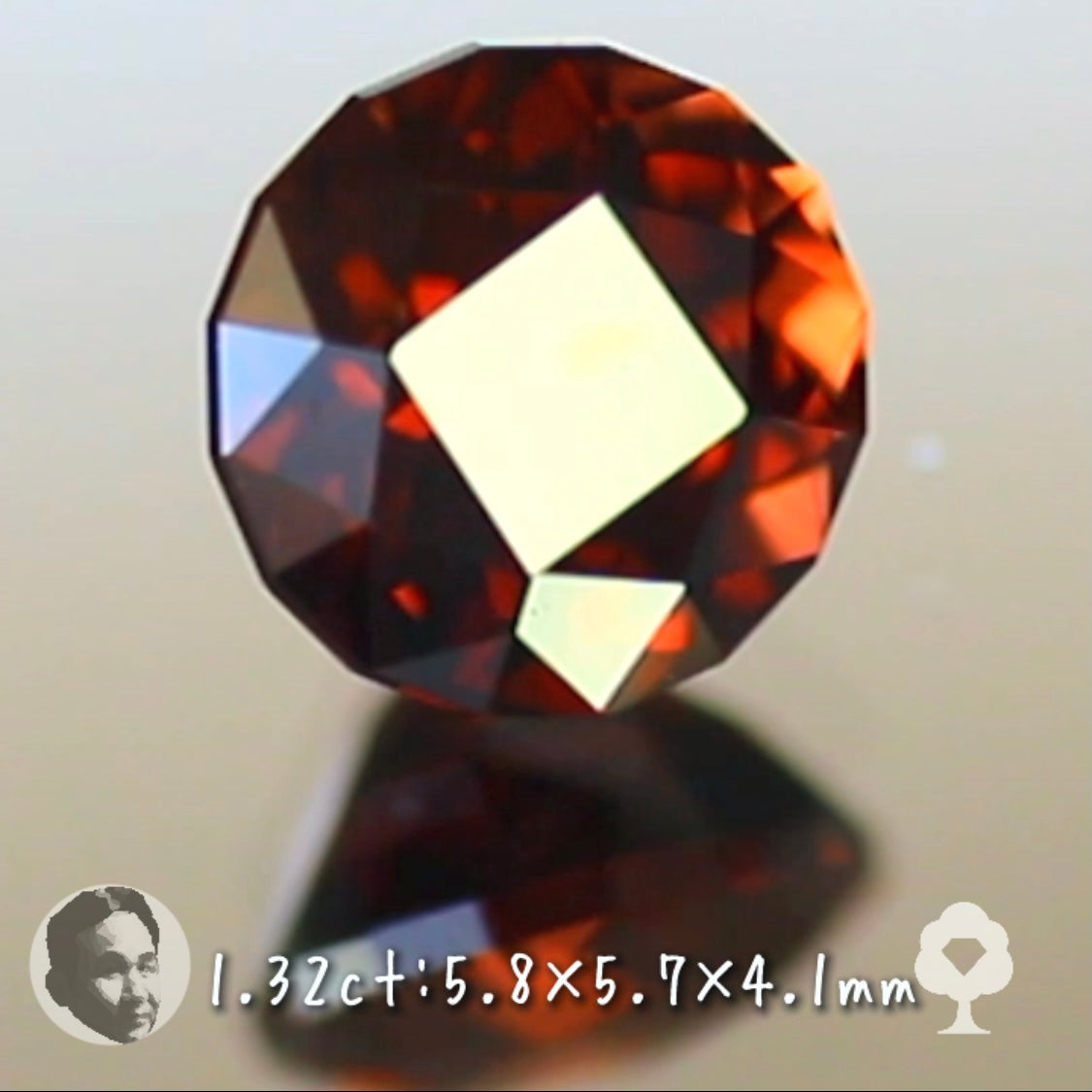 第2スタジオからご紹介✌️進化系カット!“テーブル4角・輪郭16角”のファンシーラウンド✨レイ先生作品ジルコン1.32ct