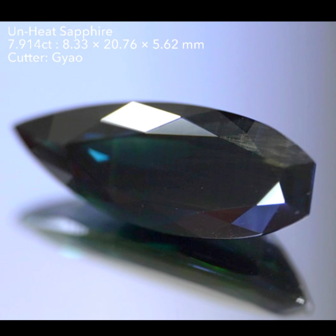 非加熱サファイア 7.914ct★金色に近いシーンも出るGTJ歴史の一つに残るサファイア通向けの逸品