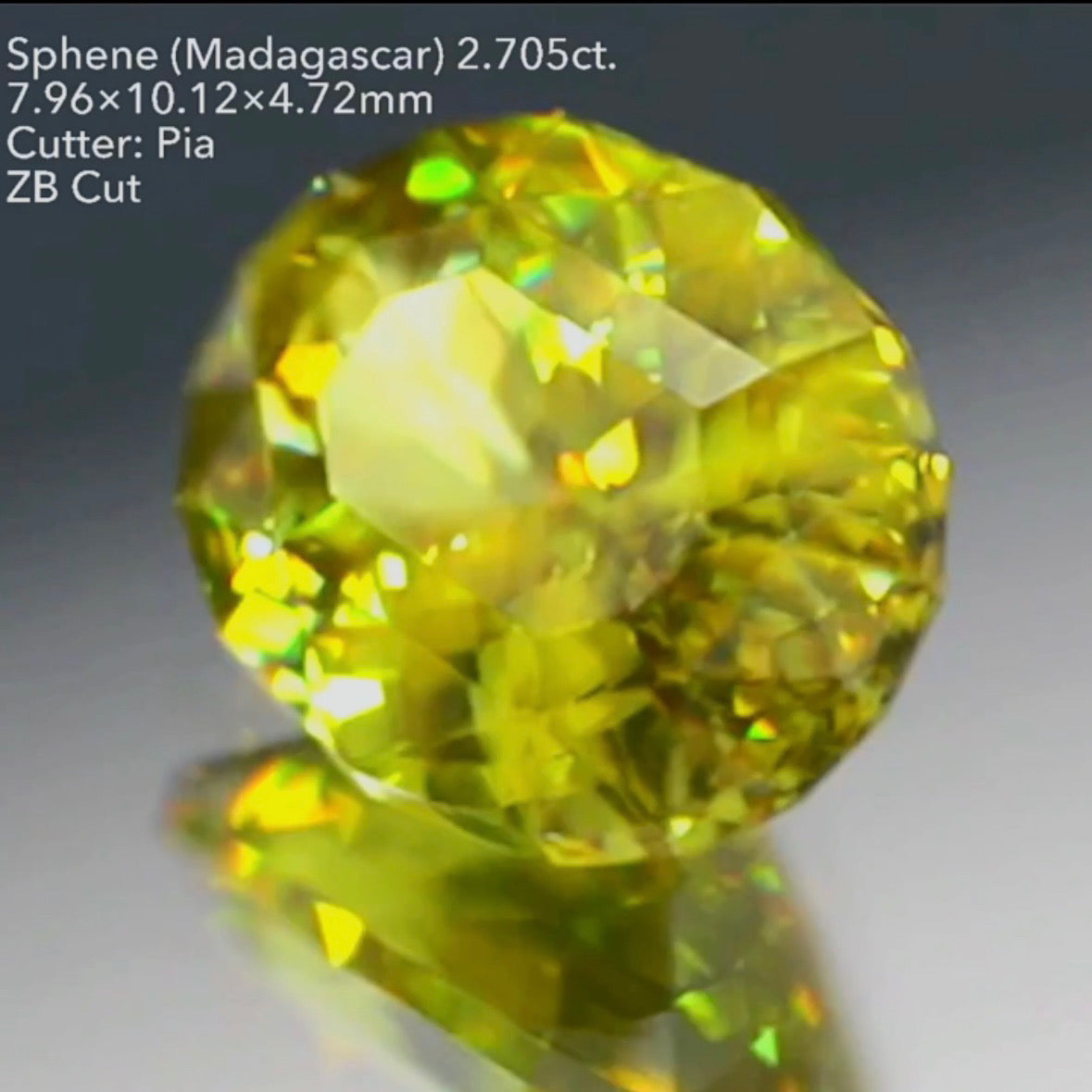 マダガスカル産スフェーン 2.705ct ZBカット ピアッちゃん作品
