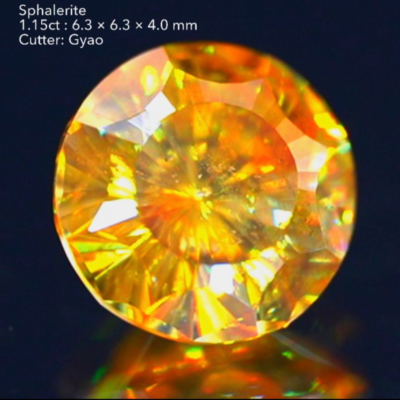 輝く太陽を独り占め☀️スファレライト1.15ct✨新コイン風カット👍ゲオちゃん作品