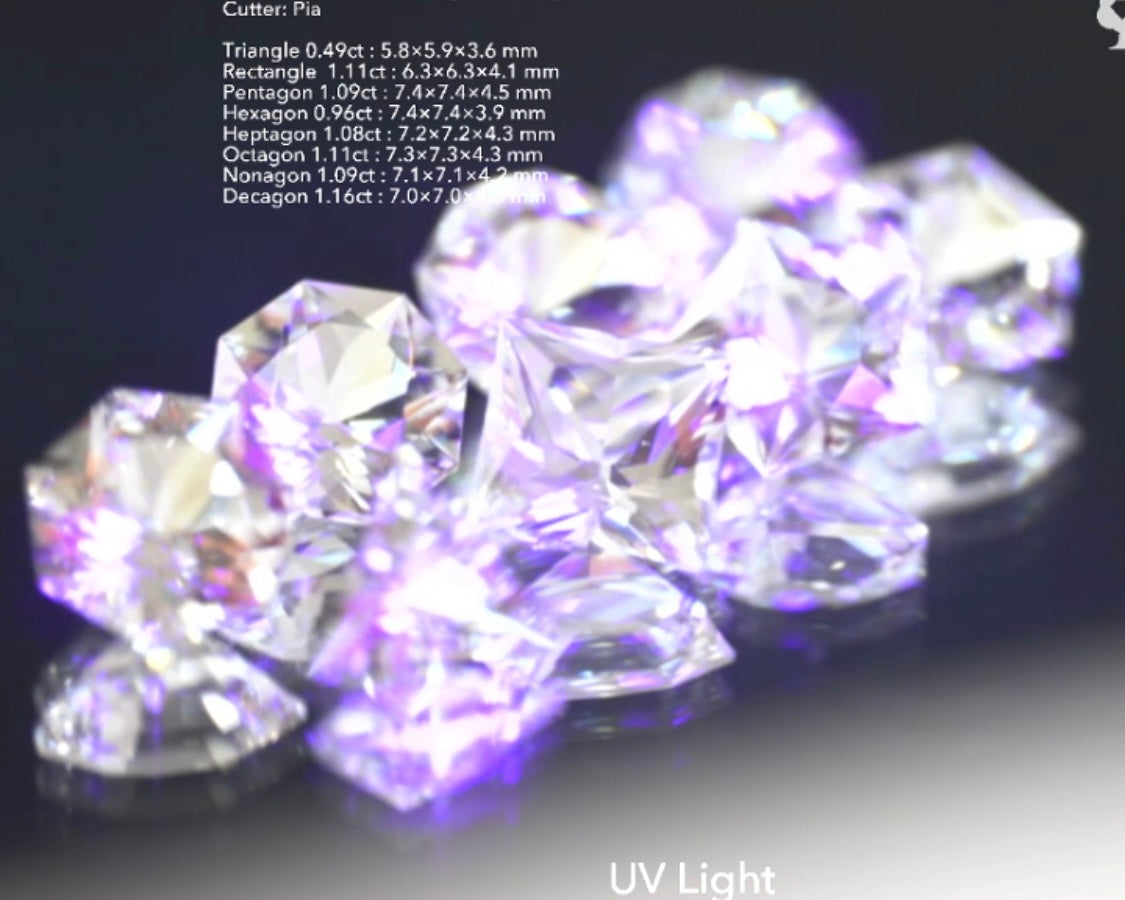 純白で大粒な多角セット✨ゴッシェナイト(カラーレスベリル)3〜10角形💎8個で8.09ct💎12/24スタート〜1/23終了🤣 ピアッちゃん作品