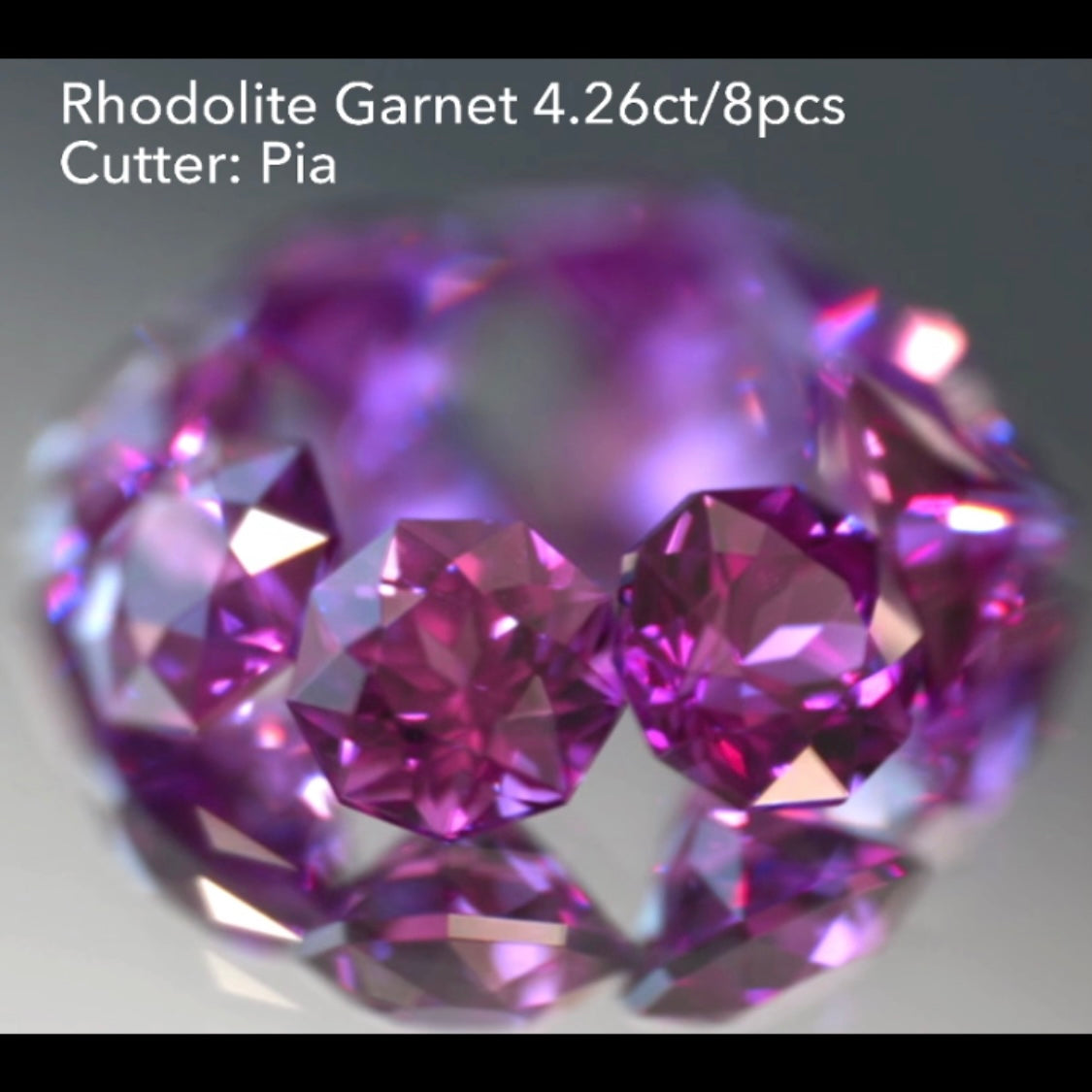 【SOLD OUT】特別出品✨ロードライトガーネット3〜10角形の『多角形セット』8個で4.26ct💎ピアッちゃん作品👍